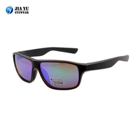 Xiamen Manufacture Fashionable Mirror Lens Rubber Pads Black Square Sunglasses